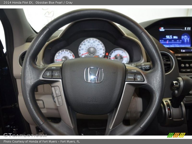 Obsidian Blue Pearl / Gray 2014 Honda Pilot EX