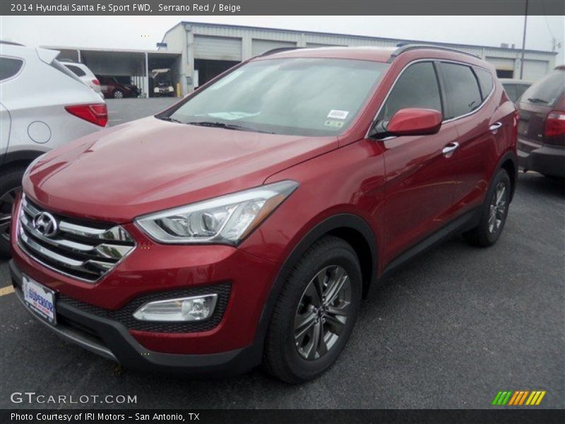 Serrano Red / Beige 2014 Hyundai Santa Fe Sport FWD