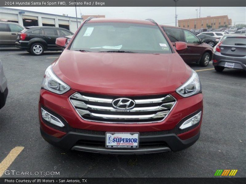 Serrano Red / Beige 2014 Hyundai Santa Fe Sport FWD
