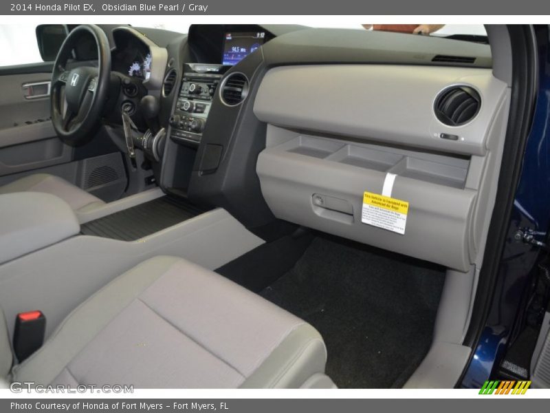 Obsidian Blue Pearl / Gray 2014 Honda Pilot EX