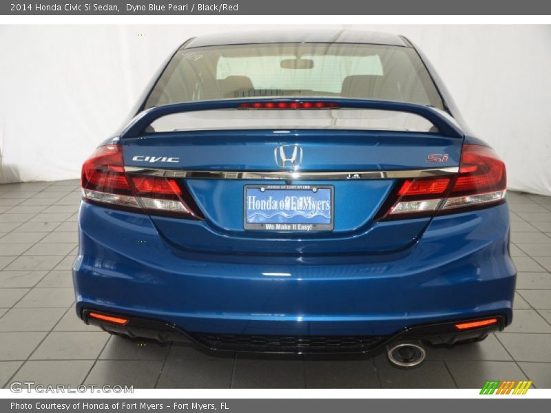 Dyno Blue Pearl / Black/Red 2014 Honda Civic Si Sedan