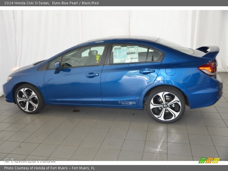 Dyno Blue Pearl / Black/Red 2014 Honda Civic Si Sedan