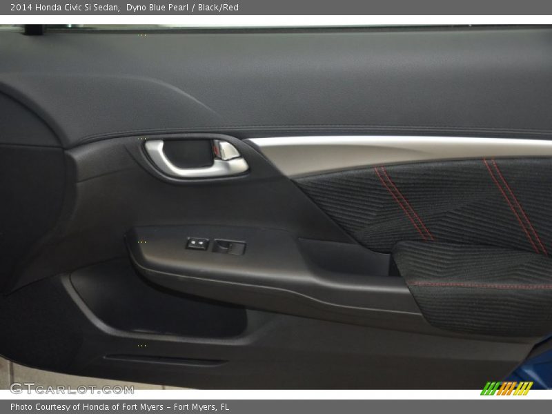 Dyno Blue Pearl / Black/Red 2014 Honda Civic Si Sedan