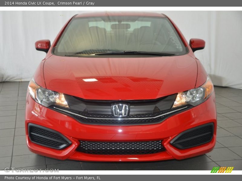 Crimson Pearl / Gray 2014 Honda Civic LX Coupe