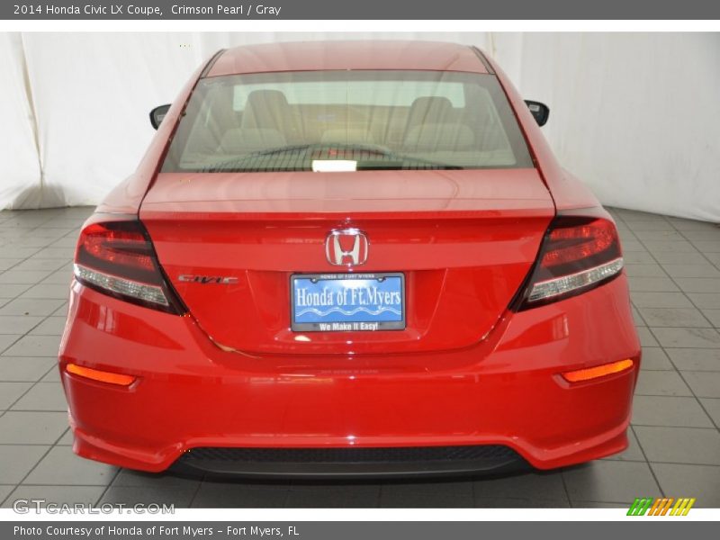 Crimson Pearl / Gray 2014 Honda Civic LX Coupe