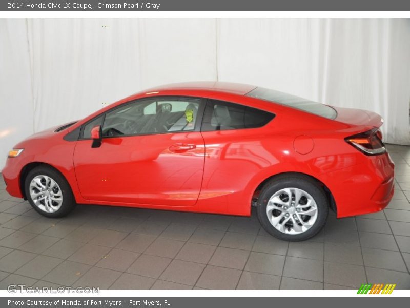Crimson Pearl / Gray 2014 Honda Civic LX Coupe