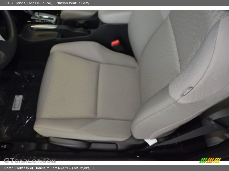 Crimson Pearl / Gray 2014 Honda Civic LX Coupe