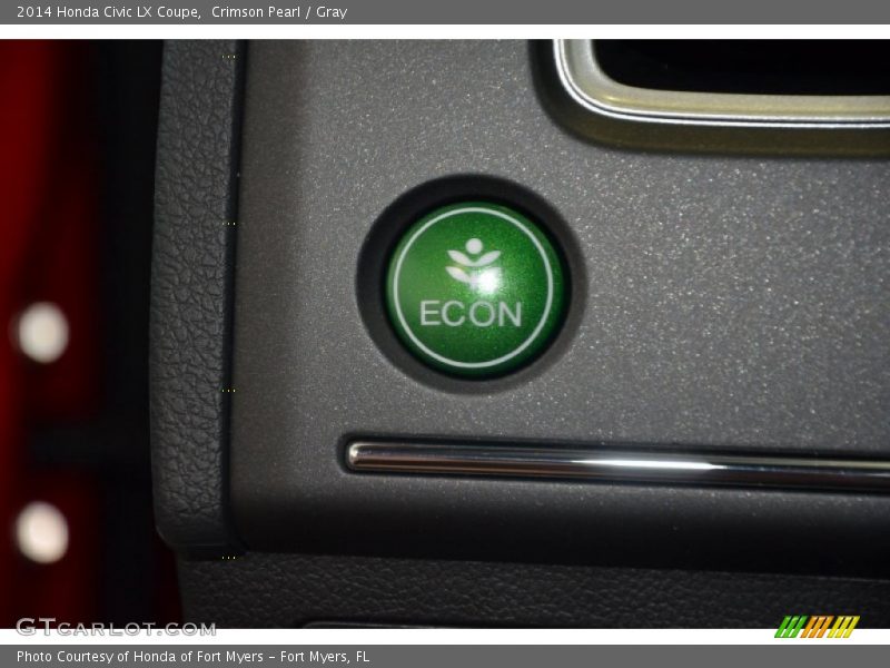 Crimson Pearl / Gray 2014 Honda Civic LX Coupe
