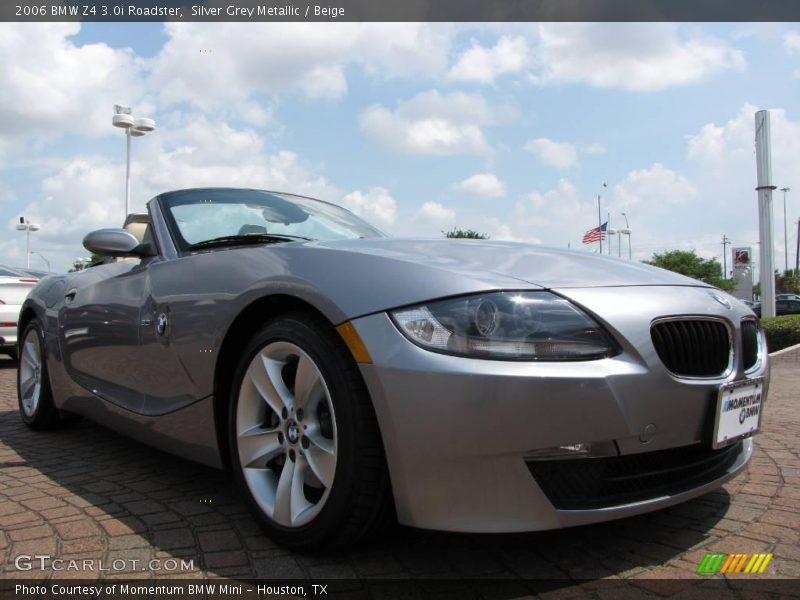 Silver Grey Metallic / Beige 2006 BMW Z4 3.0i Roadster