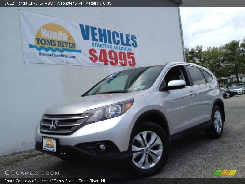 Alabaster Silver Metallic / Gray 2012 Honda CR-V EX 4WD