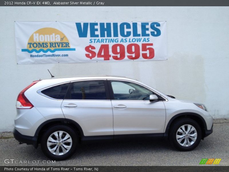 Alabaster Silver Metallic / Gray 2012 Honda CR-V EX 4WD