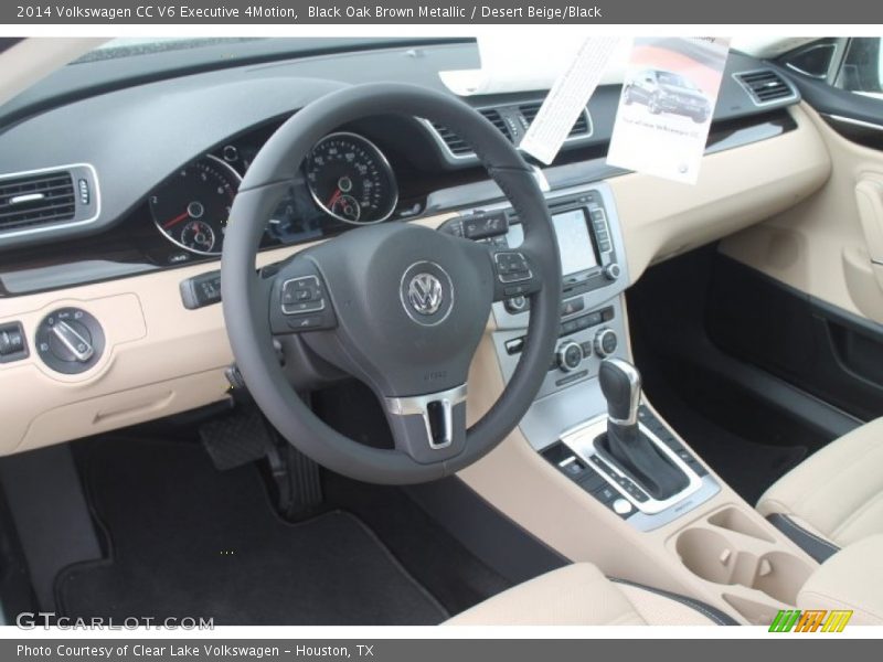 Black Oak Brown Metallic / Desert Beige/Black 2014 Volkswagen CC V6 Executive 4Motion