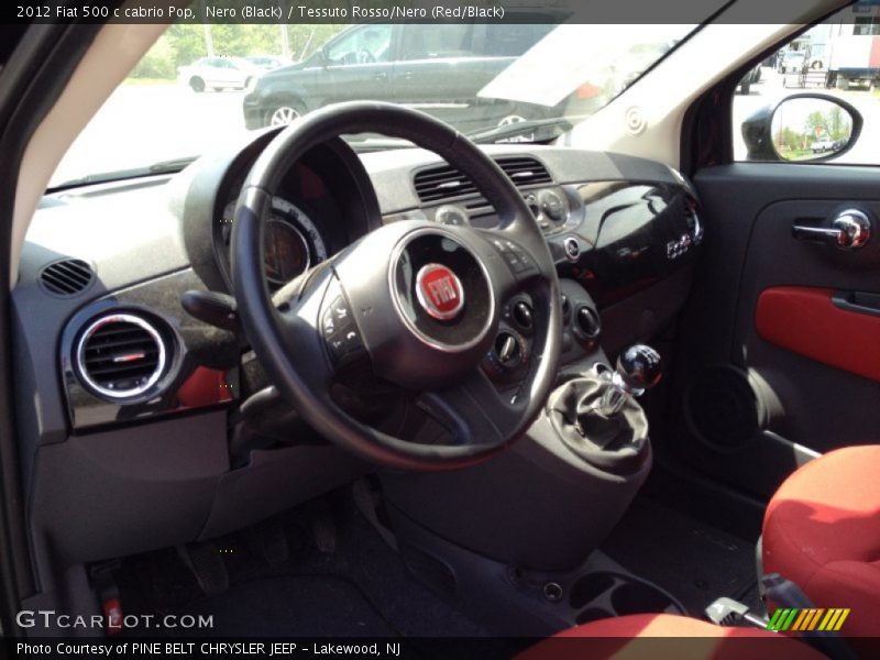 Nero (Black) / Tessuto Rosso/Nero (Red/Black) 2012 Fiat 500 c cabrio Pop