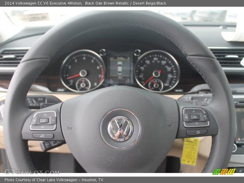 Black Oak Brown Metallic / Desert Beige/Black 2014 Volkswagen CC V6 Executive 4Motion