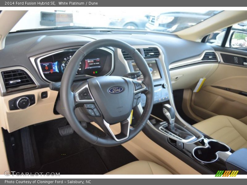 White Platinum / Dune 2014 Ford Fusion Hybrid SE
