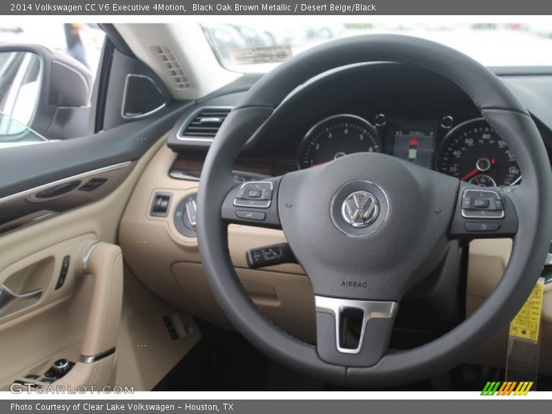 Black Oak Brown Metallic / Desert Beige/Black 2014 Volkswagen CC V6 Executive 4Motion