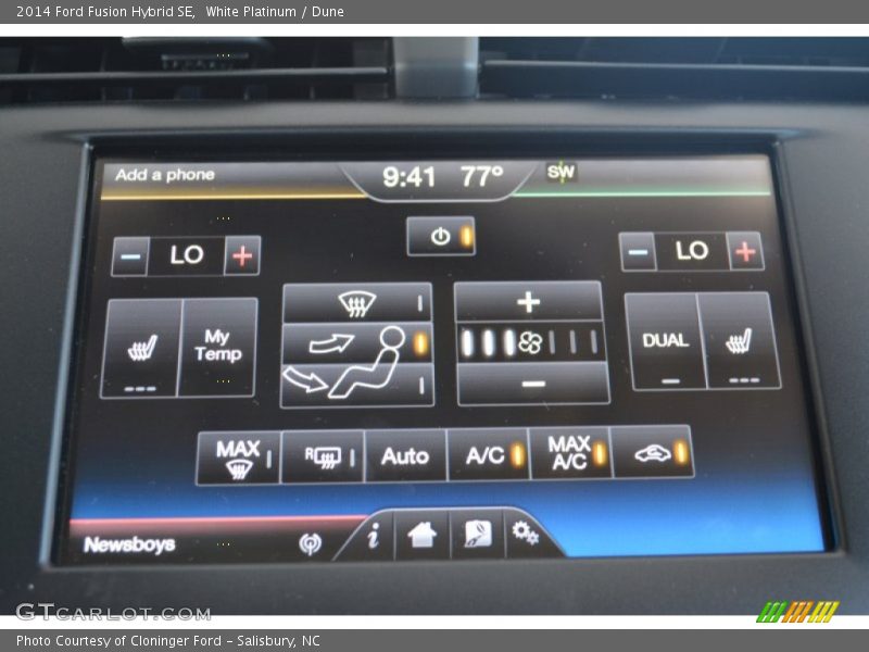 White Platinum / Dune 2014 Ford Fusion Hybrid SE