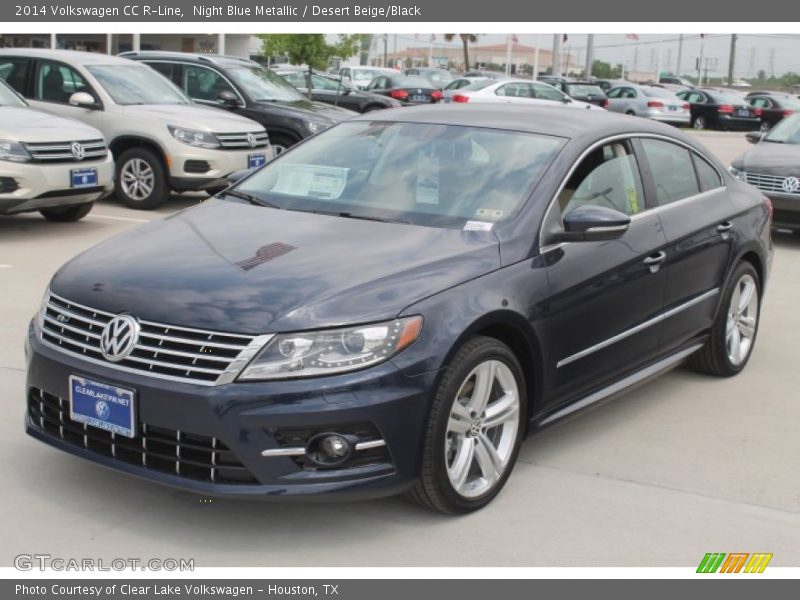 Night Blue Metallic / Desert Beige/Black 2014 Volkswagen CC R-Line