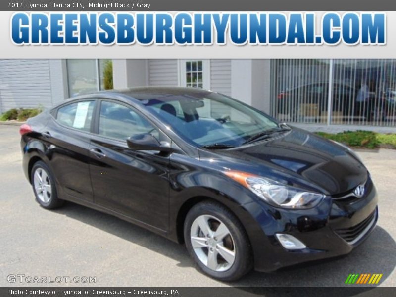 Midnight Black / Gray 2012 Hyundai Elantra GLS