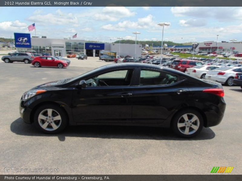 Midnight Black / Gray 2012 Hyundai Elantra GLS