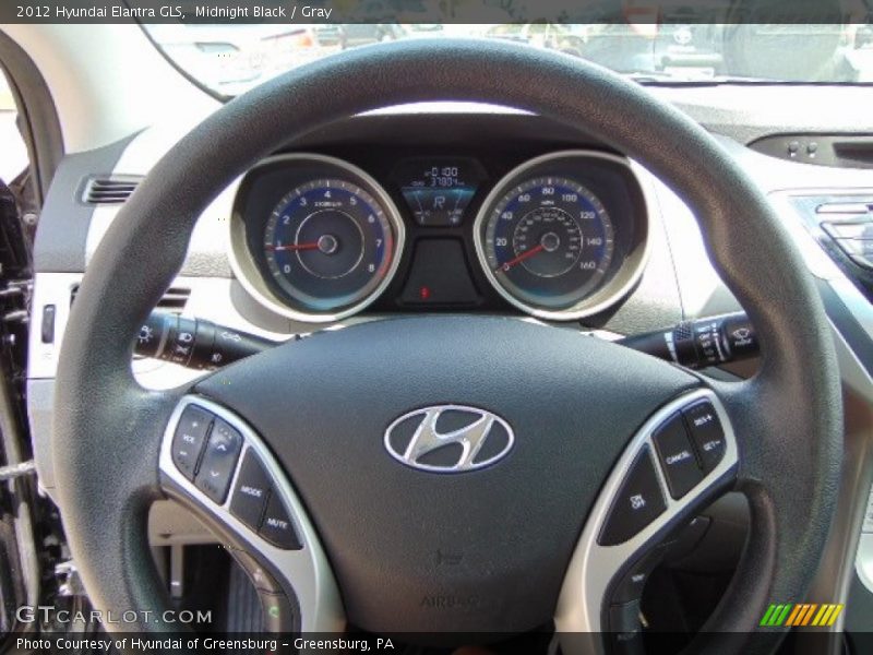 Midnight Black / Gray 2012 Hyundai Elantra GLS