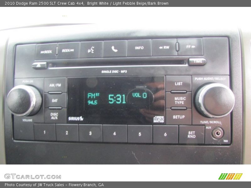 Bright White / Light Pebble Beige/Bark Brown 2010 Dodge Ram 2500 SLT Crew Cab 4x4