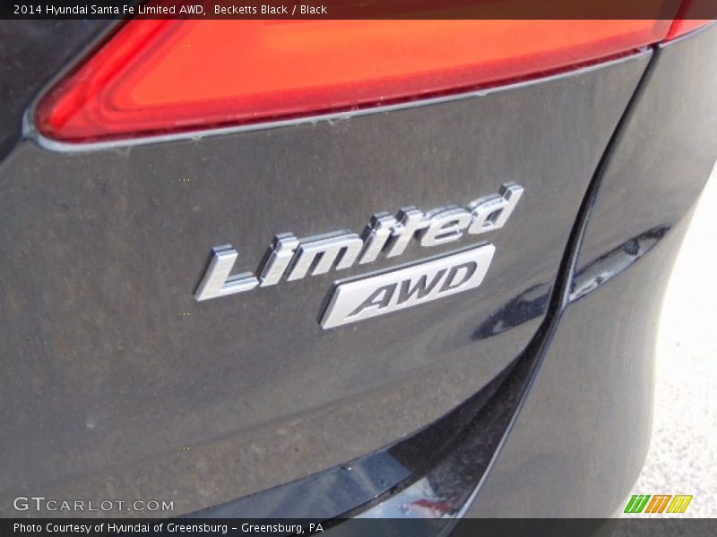 Becketts Black / Black 2014 Hyundai Santa Fe Limited AWD