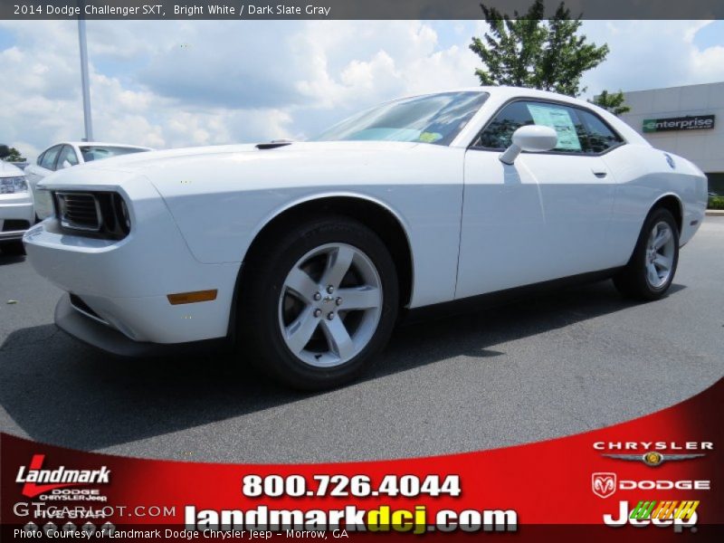 Bright White / Dark Slate Gray 2014 Dodge Challenger SXT