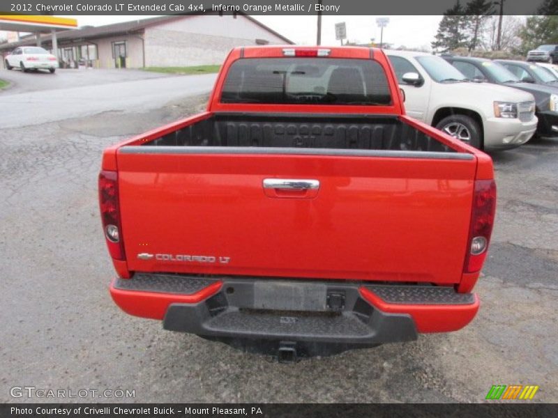 Inferno Orange Metallic / Ebony 2012 Chevrolet Colorado LT Extended Cab 4x4