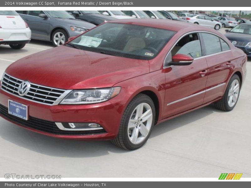 Fortana Red Metallic / Desert Beige/Black 2014 Volkswagen CC Sport