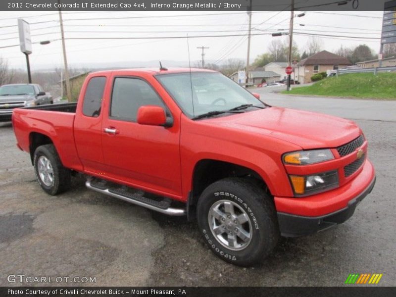 Inferno Orange Metallic / Ebony 2012 Chevrolet Colorado LT Extended Cab 4x4