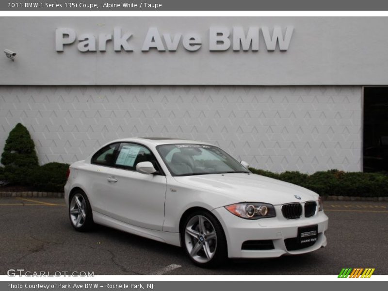 Alpine White / Taupe 2011 BMW 1 Series 135i Coupe