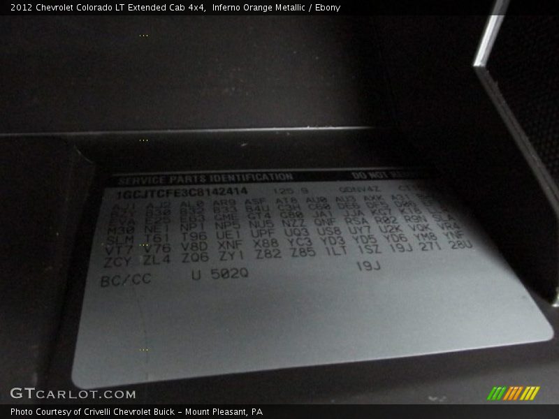 Inferno Orange Metallic / Ebony 2012 Chevrolet Colorado LT Extended Cab 4x4