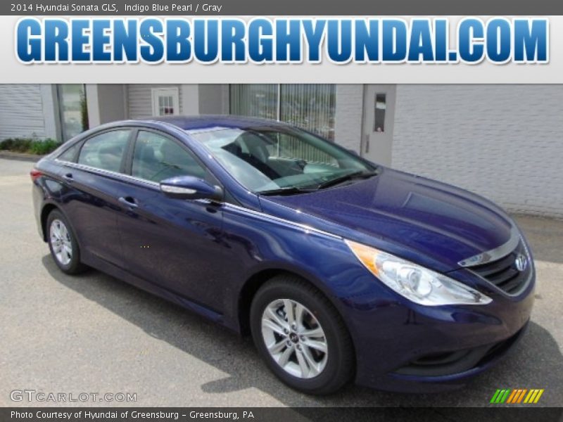 Indigo Blue Pearl / Gray 2014 Hyundai Sonata GLS