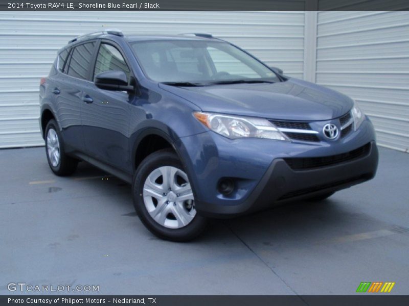 Shoreline Blue Pearl / Black 2014 Toyota RAV4 LE