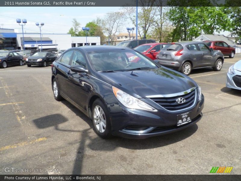 Pacific Blue Pearl / Gray 2011 Hyundai Sonata GLS