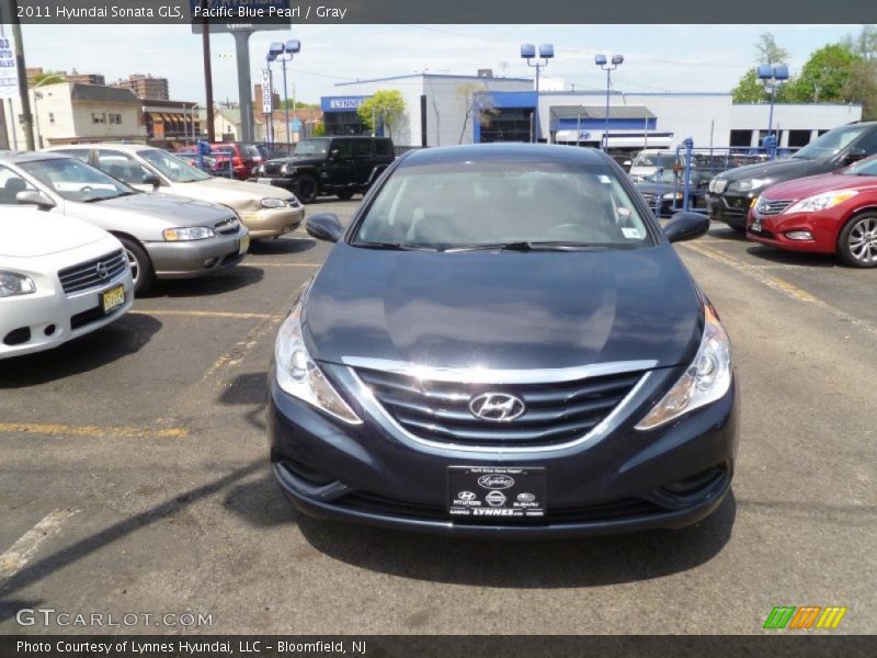 Pacific Blue Pearl / Gray 2011 Hyundai Sonata GLS