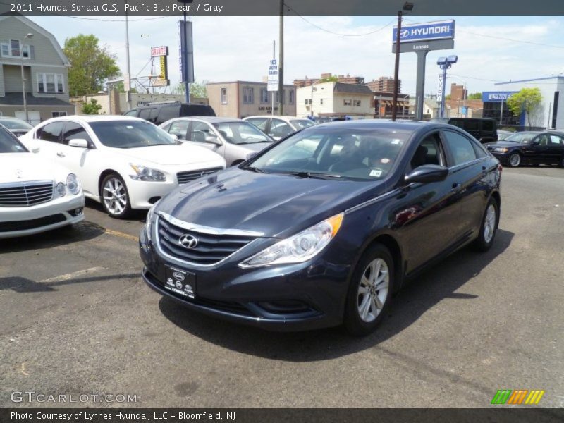 Pacific Blue Pearl / Gray 2011 Hyundai Sonata GLS