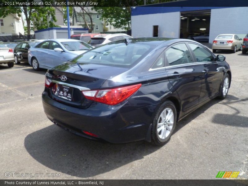 Pacific Blue Pearl / Gray 2011 Hyundai Sonata GLS