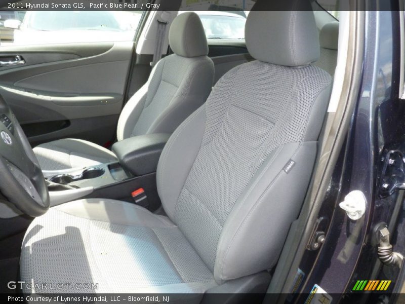 Pacific Blue Pearl / Gray 2011 Hyundai Sonata GLS