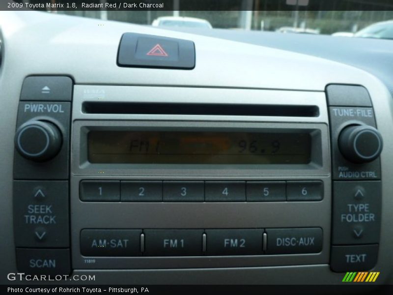 Radiant Red / Dark Charcoal 2009 Toyota Matrix 1.8