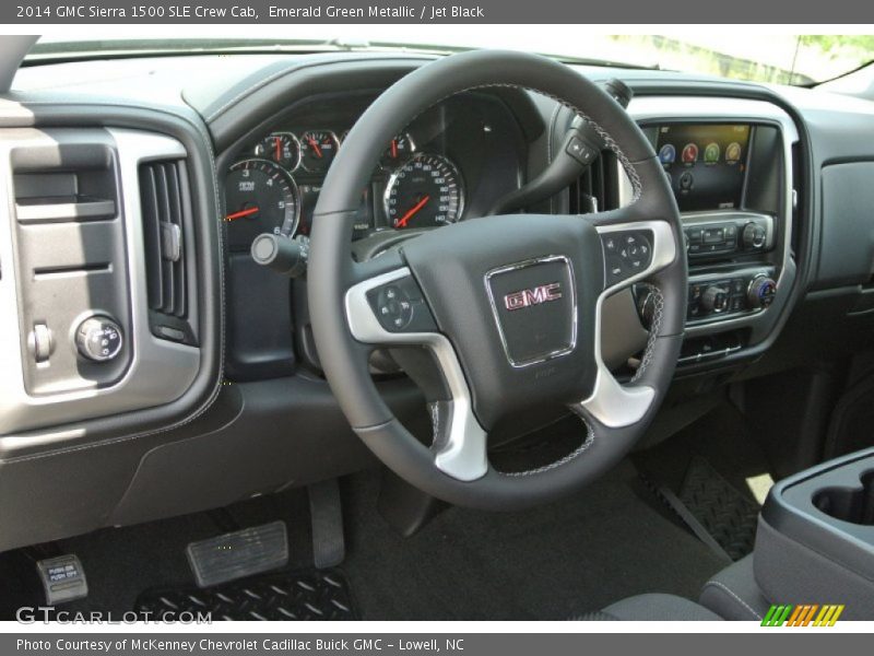 Emerald Green Metallic / Jet Black 2014 GMC Sierra 1500 SLE Crew Cab