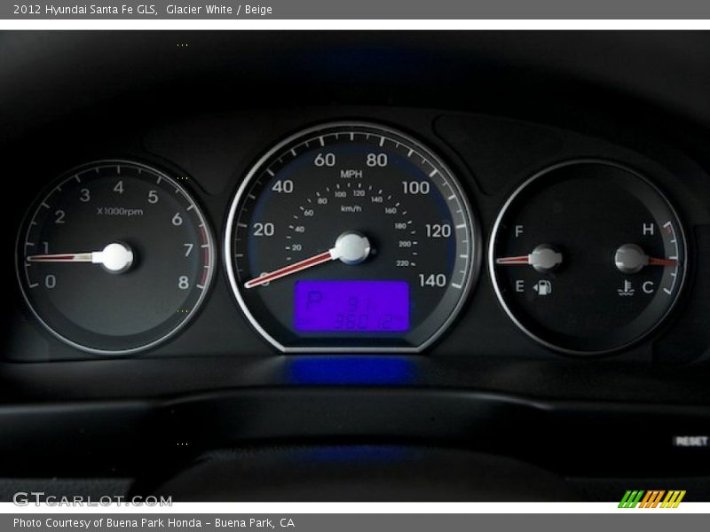 Glacier White / Beige 2012 Hyundai Santa Fe GLS