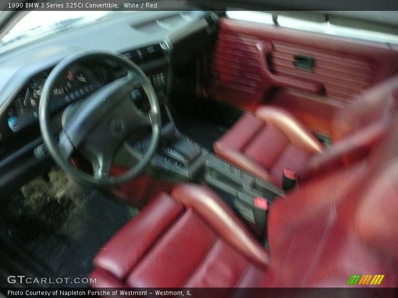 White / Red 1990 BMW 3 Series 325Ci Convertible