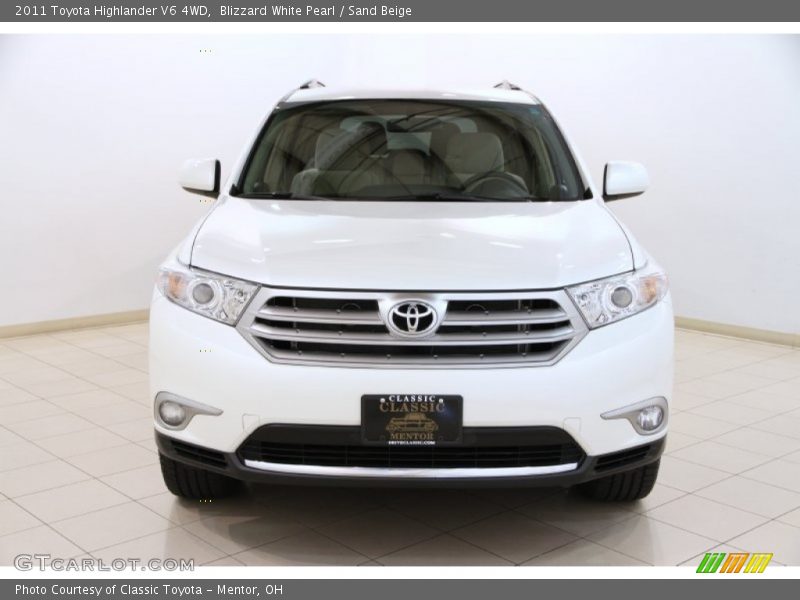 Blizzard White Pearl / Sand Beige 2011 Toyota Highlander V6 4WD