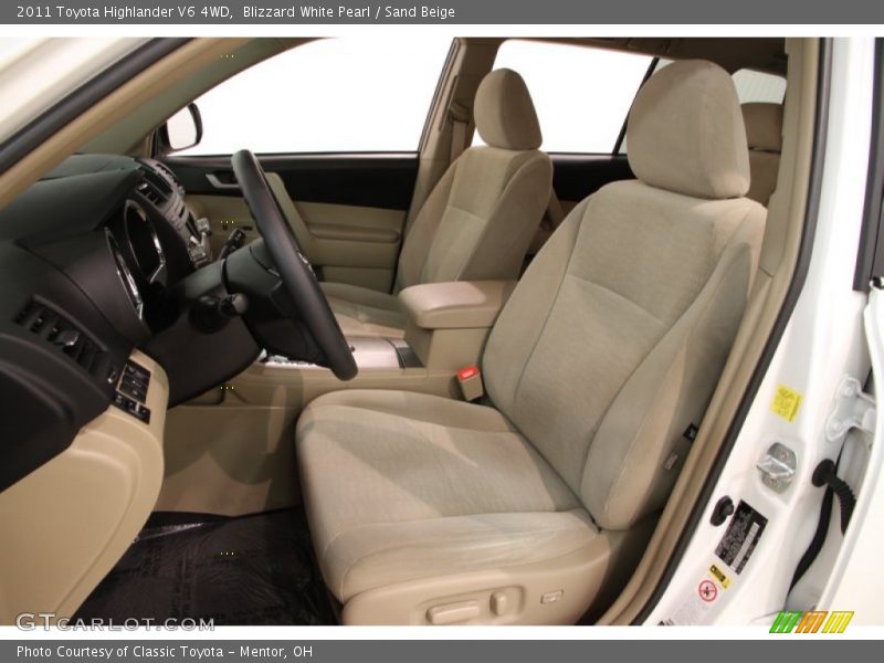 Blizzard White Pearl / Sand Beige 2011 Toyota Highlander V6 4WD