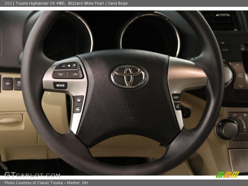 Blizzard White Pearl / Sand Beige 2011 Toyota Highlander V6 4WD