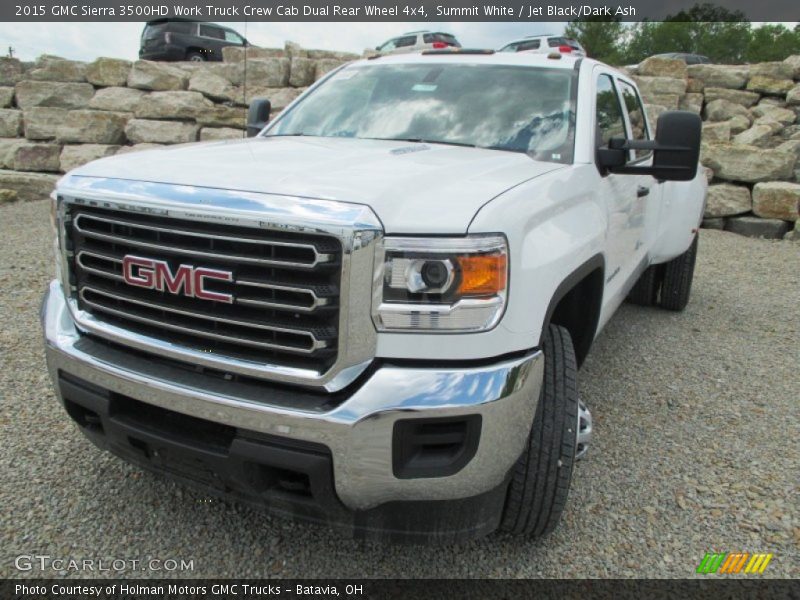 Summit White / Jet Black/Dark Ash 2015 GMC Sierra 3500HD Work Truck Crew Cab Dual Rear Wheel 4x4