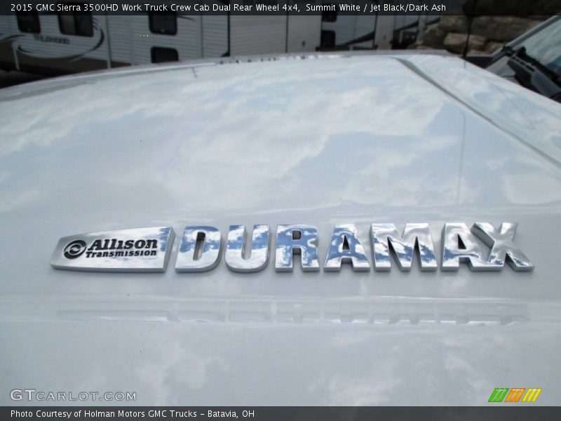 Summit White / Jet Black/Dark Ash 2015 GMC Sierra 3500HD Work Truck Crew Cab Dual Rear Wheel 4x4