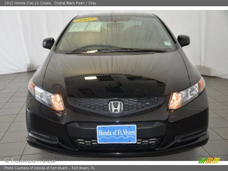 Crystal Black Pearl / Gray 2012 Honda Civic LX Coupe